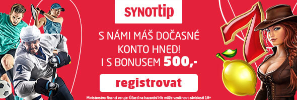 Získej 500 Kč na sázení od SYNOT TIP - online registrace u sázkové kanceláře SYNOT TIP