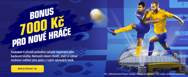 Sazkabet - bonus 7000 Kč pro nové hráče