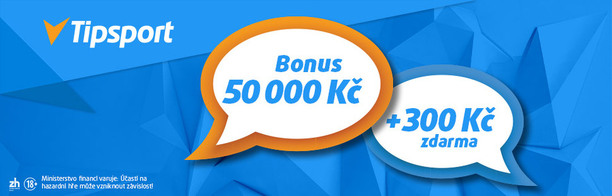 Tipsport - registrujte se a získejte vstupní bonus 300 Kč zdarma