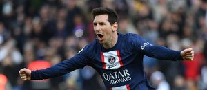 Lionel Messi po gólu proti Lille