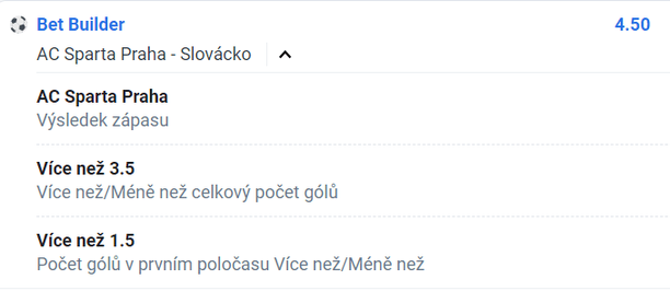 Tip na Sparta vs Slovácko - Bet Builder u Betana