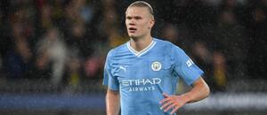 Erling Haaland v dresu Manchesteru City proti Young Boys Bern Erling Haaland v dresu Manchesteru City proti Young Boys Bern