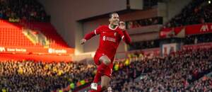 Virgil van Dijk v dresu Liverpoolu oslavuje branku proti Norwichi Virgil van Dijk v dresu Liverpoolu oslavuje branku proti Norwichi