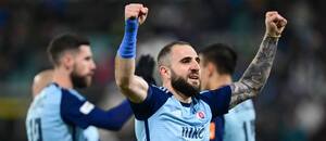 Tigran Barseghyan v dresu Slovanu slaví branku proti Žilině Tigran Barseghyan v dresu Slovanu slaví branku proti Žilině