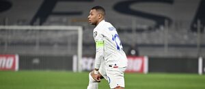 Kylian Mbappé během kvalifikace na Euro 2024