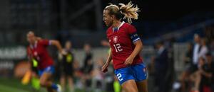 Klára Cahynová, kapitánka české reprezentace žen v utkání proti Severnímu Irsku