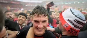 Patrik Schick o víkendu oslavil titul s Leverkusenem