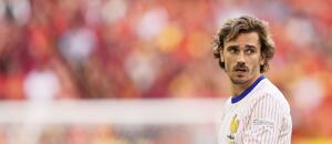 Antoine Griezmann během vítězného osmifinále proti Belgii Antoine Griezmann během vítězného osmifinále proti Belgii
