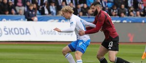 Matěj Šín a Elias Cobbaut během zápasu Baníku se Spartou