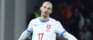 Václav Černý během utkání Ligy národů v Albánii Václav Černý během utkání Ligy národů v Albánii