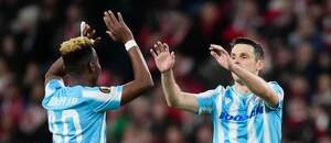 Plzeňský fotbalista Milan Havel se raduje z gólu proti Bilbau v Evropské lize Plzeňský fotbalista Milan Havel se raduje z gólu proti Bilbau v Evropské lize