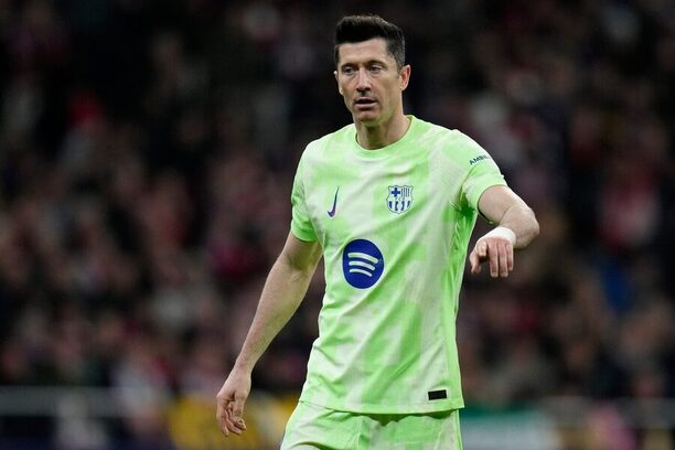Robert Lewandowski během utkání s Atléticem Madrid