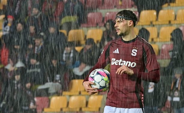 Veljko Birmančević během utkání s Plzní