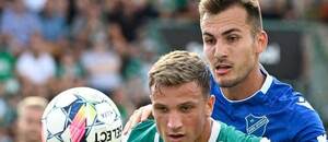 1. kolo Chance Ligy 2024/25: Na fotce v souboji hráč Bohemians Milan Ristovski a ostravský útočník Filip Kubala 1. kolo Chance Ligy 2024/25: Na fotce v souboji hráč Bohemians Milan Ristovski a ostravský útočník Filip Kubala