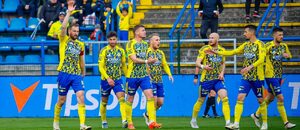 Fotbalisté Zlína se v Chance Národní Lize radují z gólu do sítě Zbrojovky Brno
