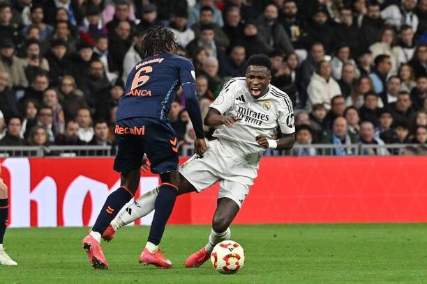 Vinícius Jr. během utkání proti celku Celta Vigo - Copa del Rey 2024/25