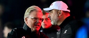 Lars Friis v diskusi s Jindřichem Trpišovským, Sparta - Slavia 2:0, 25. kolo Chance Ligy 2024/25 Lars Friis v diskusi s Jindřichem Trpišovským, Sparta - Slavia 2:0, 25. kolo Chance Ligy 2024/25