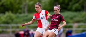 Diana Bartovičová a Franny Černá v pohárovém derby žen mezi Spartou a Slavií Diana Bartovičová a Franny Černá v pohárovém derby žen mezi Spartou a Slavií