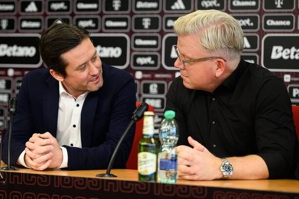 Lars Friis a Tomáš Rosický na tiskové konferenci, Chance Liga 2024/25