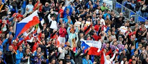 Čeští fanoušci během Eura v malém fotbale 2017