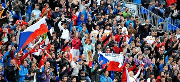 Čeští fanoušci během Eura v malém fotbale 2017