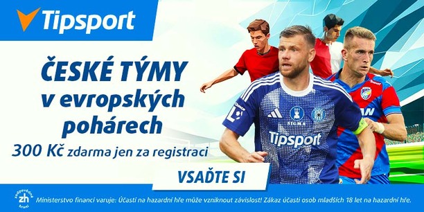 Vsaďte si na české týmy v evropských pohárech a získejte bonus 300 Kč