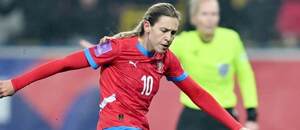 Kateřina Svitková během utkání kvalifikace na ME 2025 Kateřina Svitková během utkání kvalifikace na ME 2025
