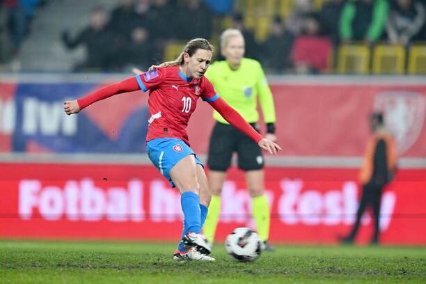 Kateřina Svitková během utkání kvalifikace na ME 2025