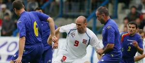 Jan Koller během utkání Česka s Andorrou Jan Koller během utkání Česka s Andorrou
