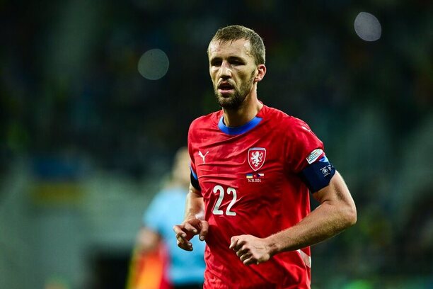 Tomáš Souček v dresu české fotbalové reprezentace, kvalifikace o MS 2026 v USA