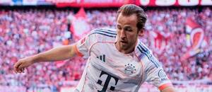 Harry Kane, útočník Bayernu Mnichov, v akci Harry Kane, útočník Bayernu Mnichov, v akci