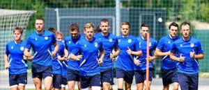 Hráči Viktorie Plzeň na tréninku, letní příprava 2025 Hráči Viktorie Plzeň na tréninku, letní příprava 2025