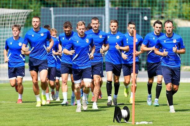 Hráči Viktorie Plzeň na tréninku, letní příprava 2025