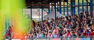 Fanoušci Viktorie Plzeň na stadionu v Luční ulici, červen 2025 Fanoušci Viktorie Plzeň na stadionu v Luční ulici, červen 2025