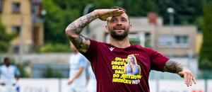 Antonín Fantiš se raduje z branky do sítě Vlašimi Antonín Fantiš se raduje z branky do sítě Vlašimi