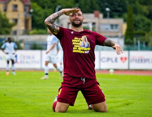 Antonín Fantiš se raduje z branky do sítě Vlašimi
