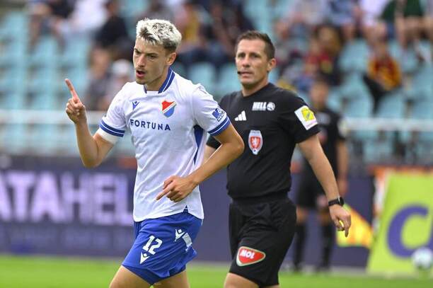 Tomáš Rigo z Baníku Ostrava během utkání proti Dukle Praha