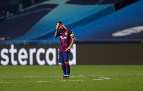 Lionel Messi musel v dresu Barcelony strávit prohru 2:8 s Bayernem
