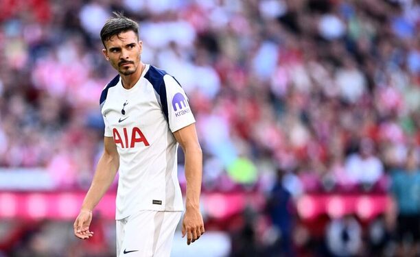 João Palhinha z Tottenhamu během přípravného utkání, srpen 2025