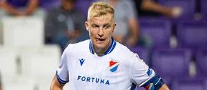 Michal Frydrych z Baníku během 3. předkola Konferenční ligy na hřišti Austrie Vídeň