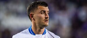 Ostravský obránce Matěj Chaluš během utkání ve Vídni Ostravský obránce Matěj Chaluš během utkání ve Vídni