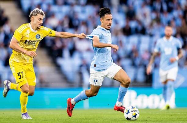 Štěpán Langer a Adrian Skogmar v prvním utkání mezi Malmö a Olomoucí
