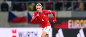 Matěj Šín během zápasu za reprezentační áčko