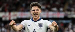 Declan Rice slaví gól do sítě Andorry