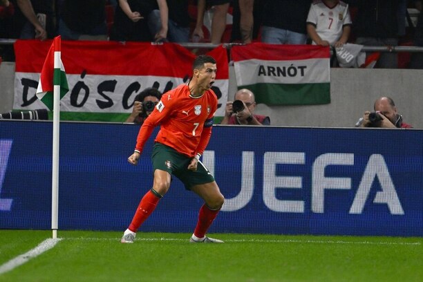 Cristiano Ronaldo v kvalifikačním utkání o MS 2026 proti Maďarsku, září 2025