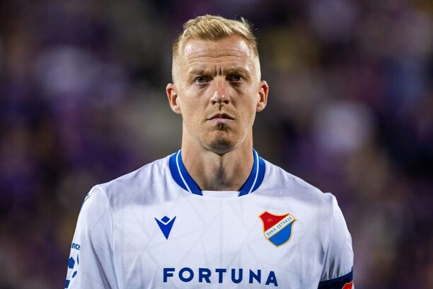 Michal Frydrych, kapitán Baníku, v utkání proti Austrii Vídeň