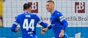 Radost Ondřeje Kričfalušiho z gólu proti Českým Budějovicím ve 3. kole MOL Cupu Radost Ondřeje Kričfalušiho z gólu proti Českým Budějovicím ve 3. kole MOL Cupu