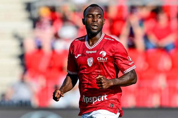 Abdullahi Tanko, pardubický útočník, v utkání proti Slovácku