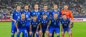 Slovenská reprezentace před zápasem s Německem