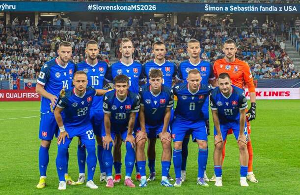 Slovenská reprezentace před zápasem s Německem